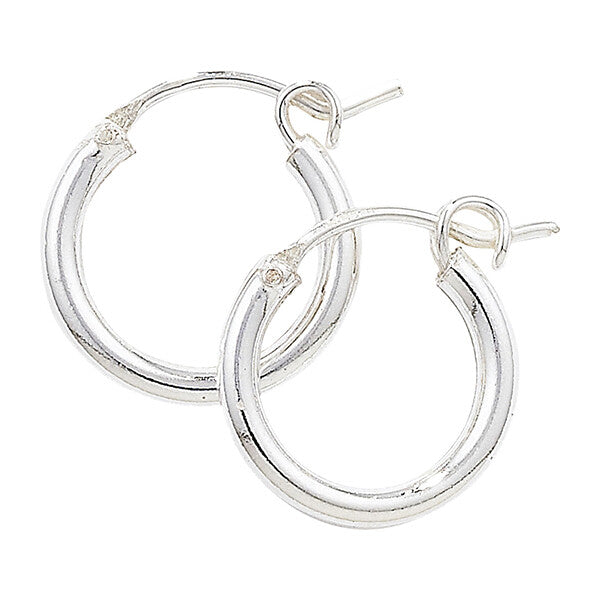 Sterling Silver Hoop Earrings 14mm Hinged 925 Hallmarked British Made