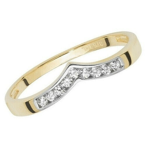 Gold Gemstone Wishbone Ring 9ct Yellow Gold Hallmarked Sizes J - R