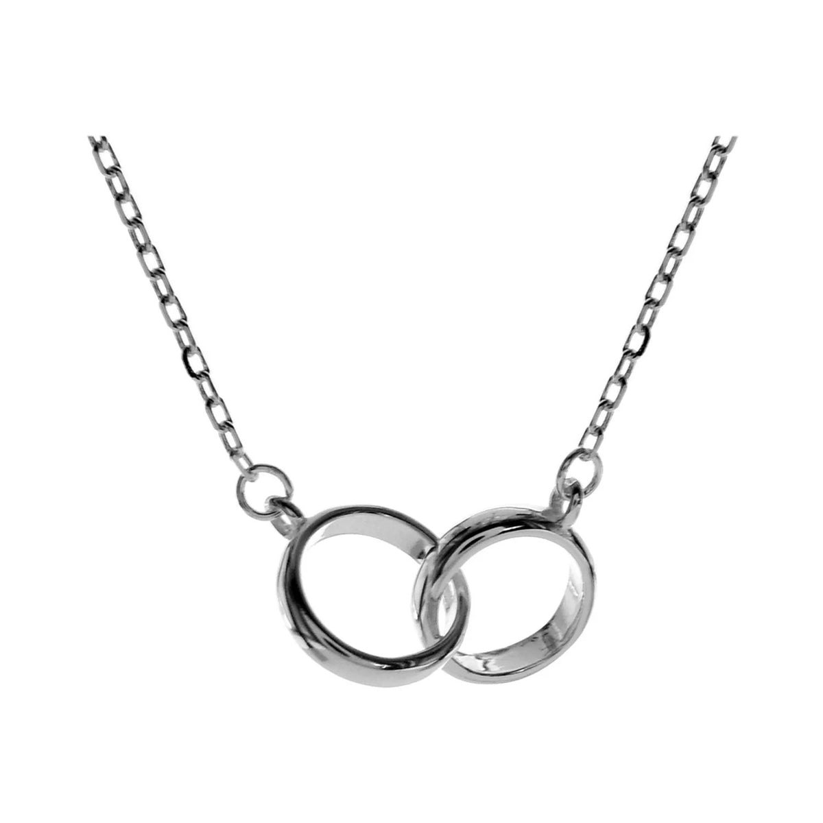 Double Loop Necklace Solid Sterling Silver 925 Hallmarked British Made