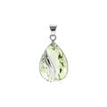 Teardrop Green Amethyst Pendant Sterling Silver 925 Hallmark All Chain Lengths