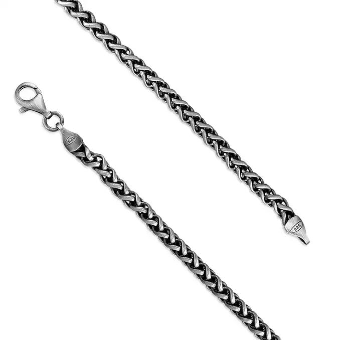 Heavy Gents Wheat Chain Solid Sterling Silver 925 Hallmarked British Made
