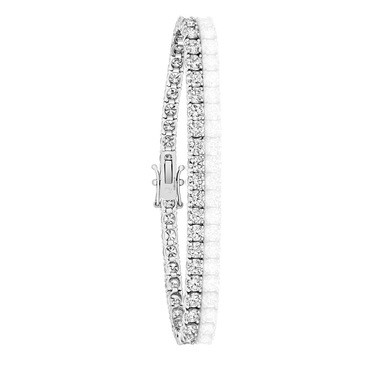 Natural Diamond 18ct White Gold Tennis Bracelet 375 Hallmarked British Made
