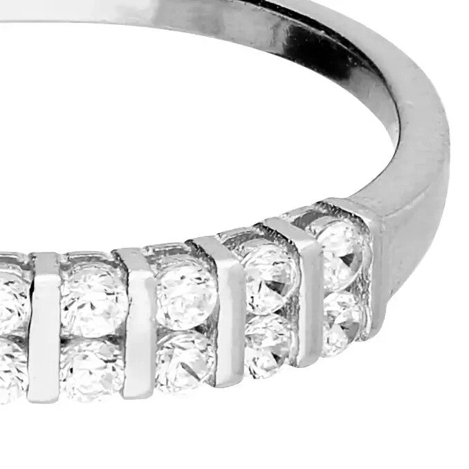 Baguette Eternity Ring Sterling Silver 925 Hallmarked British Made Size K - R