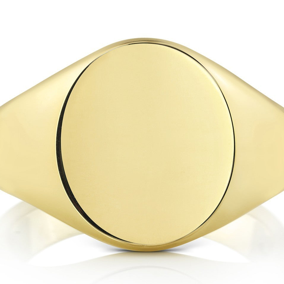 Heavy Mens 9ct Yellow Gold Signet Ring 375 Hallmarked British Made Size K - Z