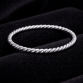 Thin Twisted Band Ring Sterling Silver 925 Hallmarked British Made Size J - R