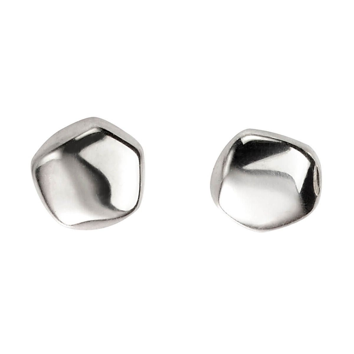 Organic Shaped Stud Earrings Sterling Silver 925 Hallmarked British Made