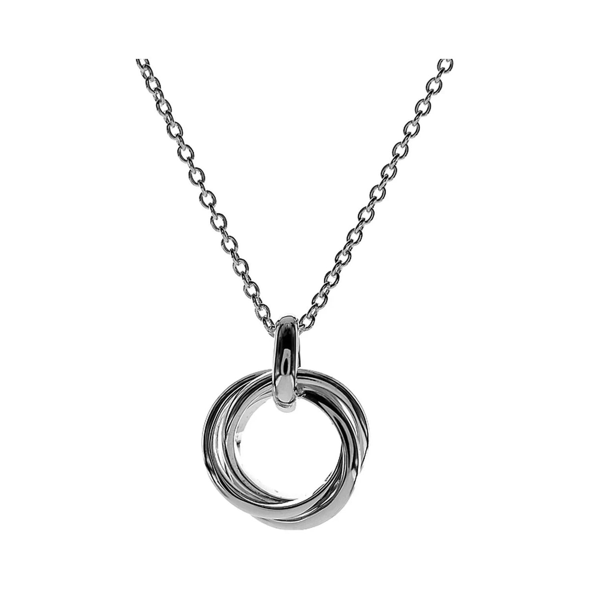 Interinked Ring Necklace Solid Sterling Silver 925 Hallmarked British Made