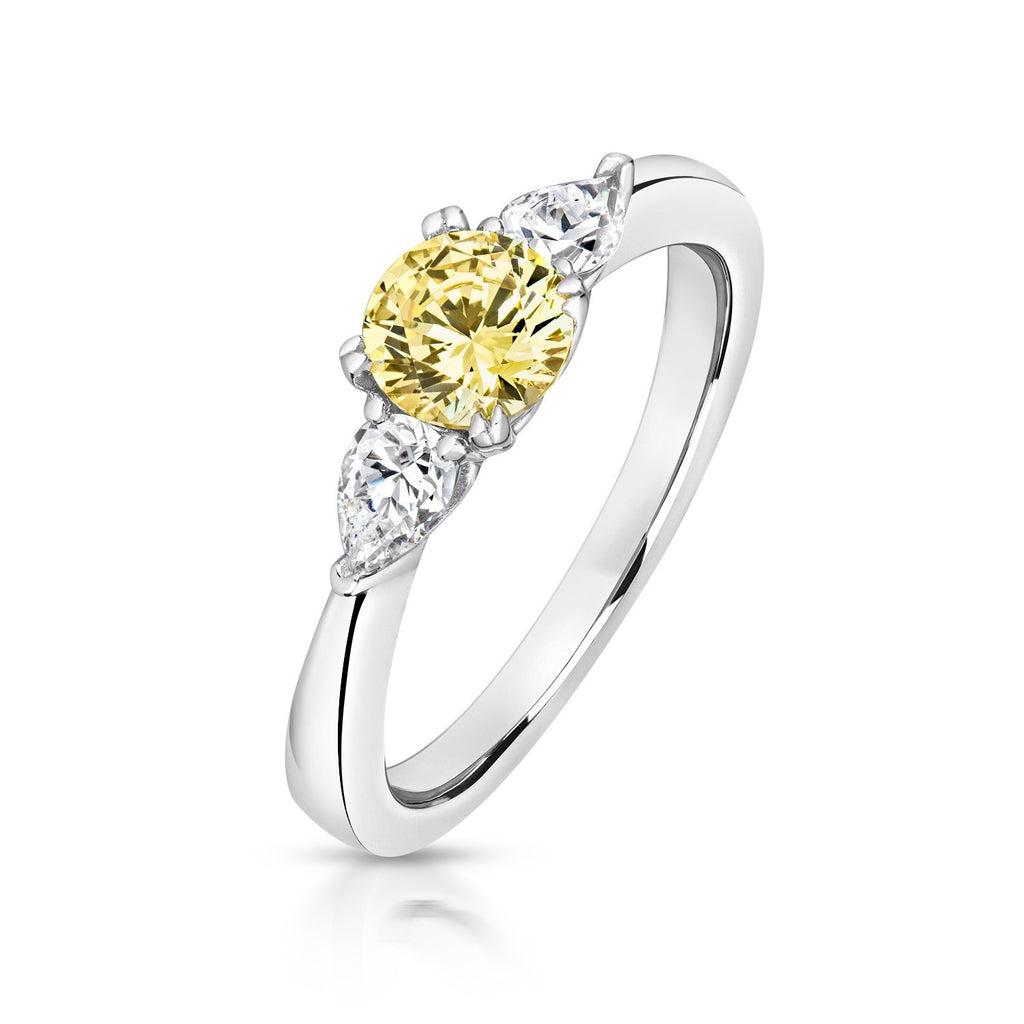 Round Citrine Ring Sterling Silver 925 Hallmarked Sizes I - P British Made