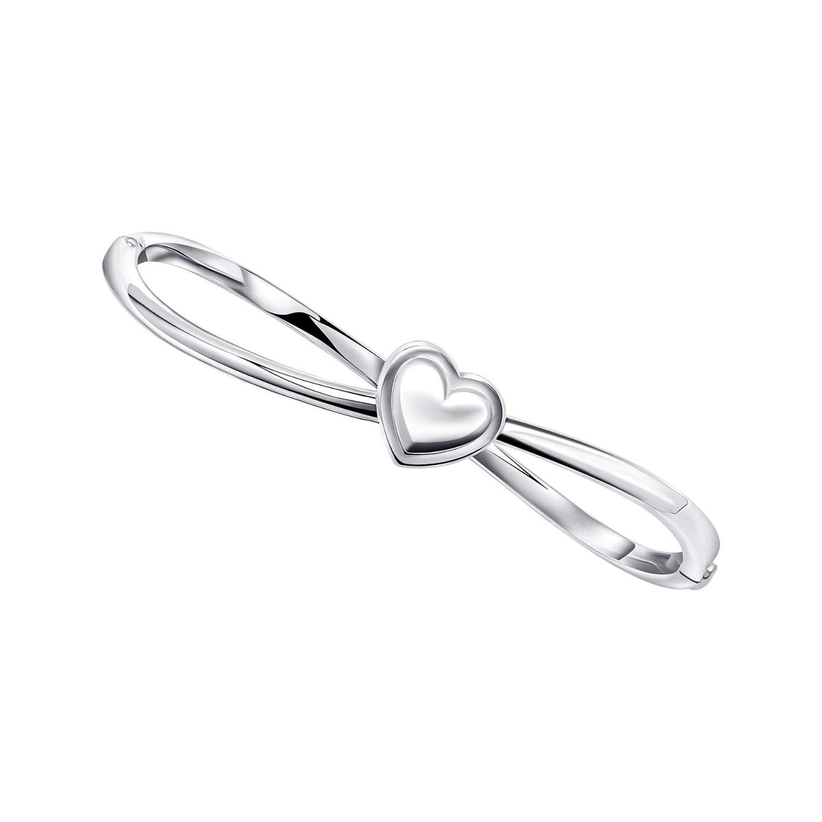 Hinged Heart Bangle Sterling Silver 925 Hallmarked British Made Brand New Boxed