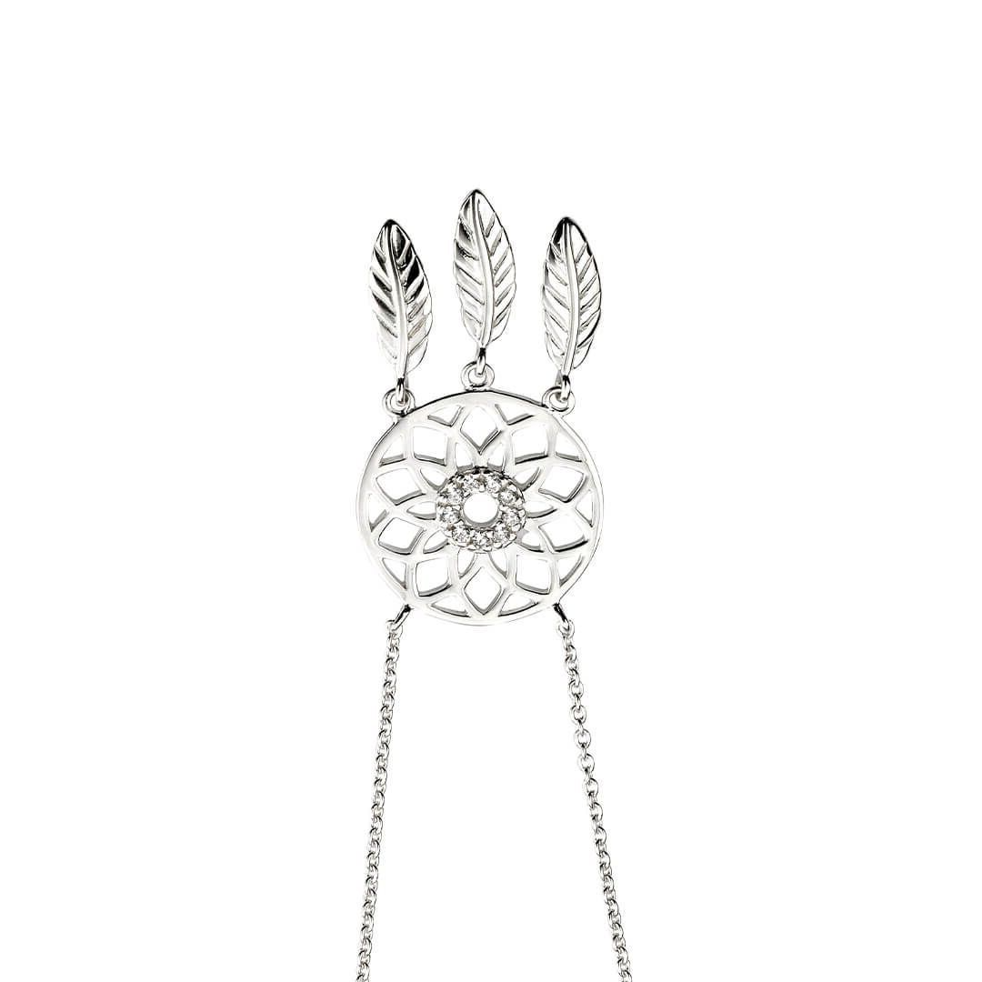 Dream Catcher Feather Necklace 925 Sterling Silver Hallmarked British Made