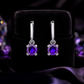 Amethyst Prong Drop Earrings Sterling Silver 925 Hallmarked Brand New Boxed