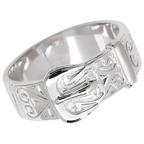 Sterling Silver Gents Buckle Ring 925 Hallmarked Size O- Z British Made