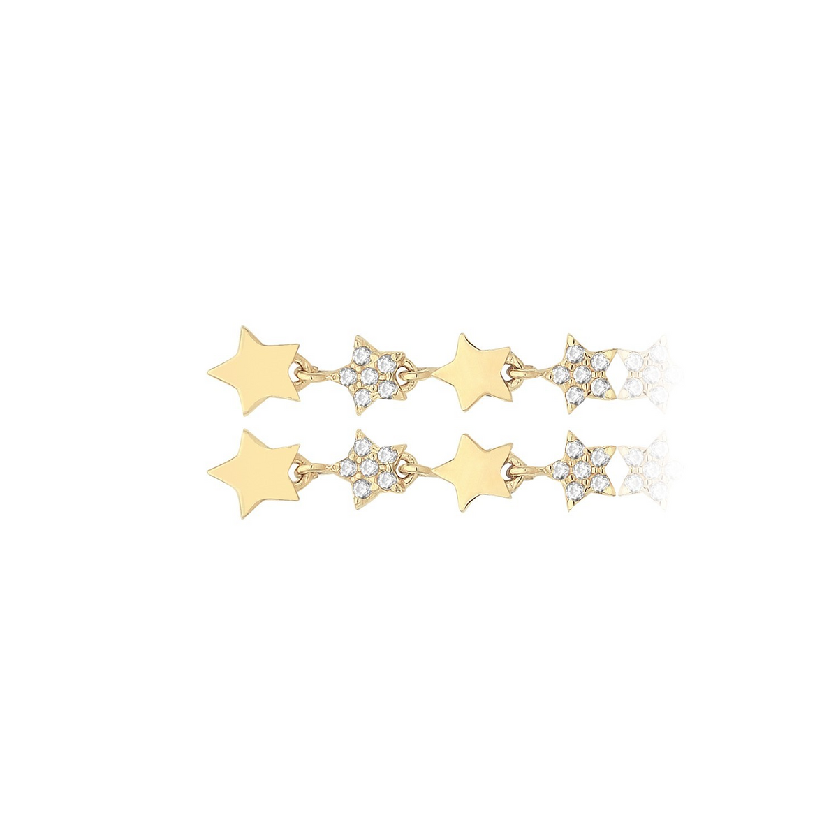 12 Stone Star Drop Earrings 9ct Yellow Gold 375 Hallmarked Brand New Boxed