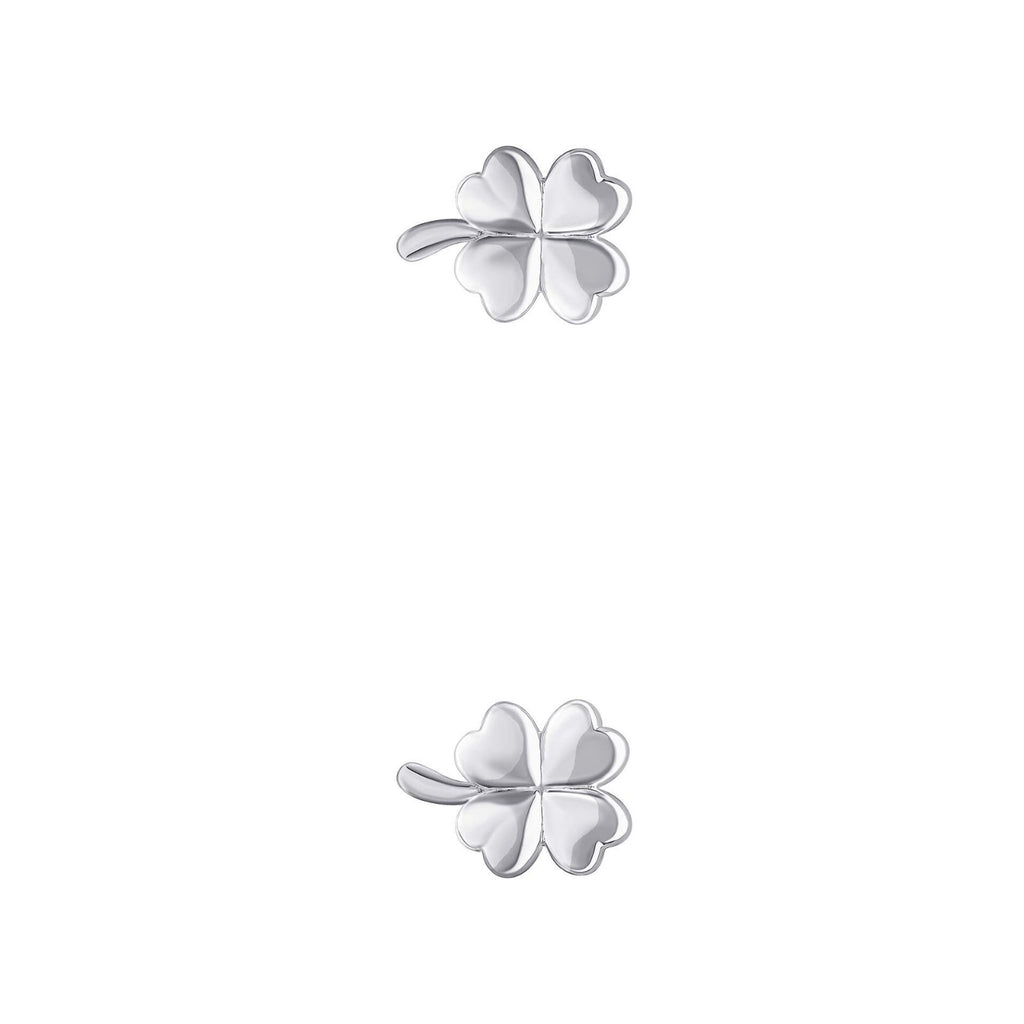 Four Leaf Clover Stud  Earrings Sterling Silver 925 Hallmarked Brand New Boxed
