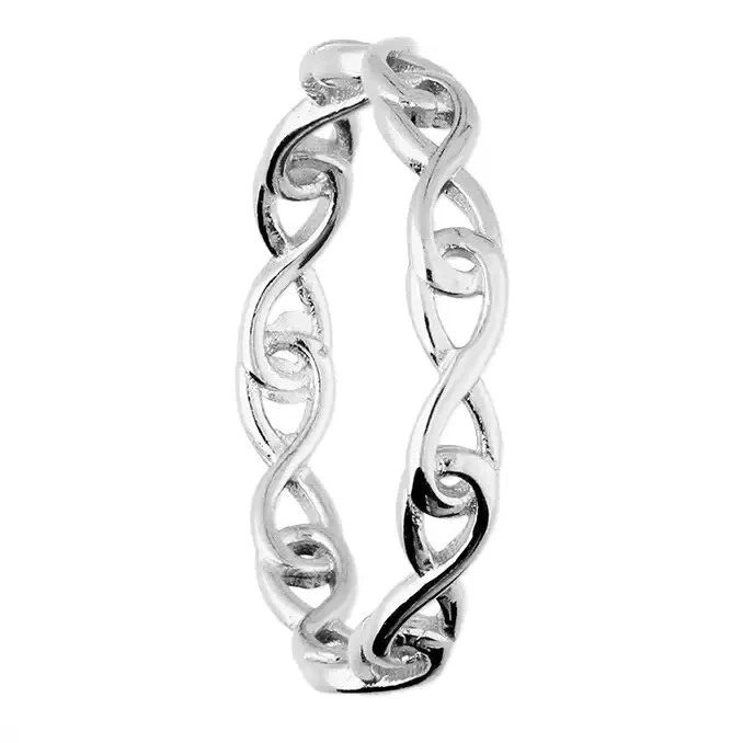 Infinity Ring Sterling Silver 925 Hallmarked British Made Size J - S