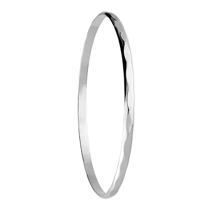 65mm Facetted Bangle Sterling Silver 925 Hallmarked British Made Brand New