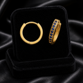 9ct Yellow Gold Sapphire Hoop Earrings British Made 375 Hallmark Brand New Boxed