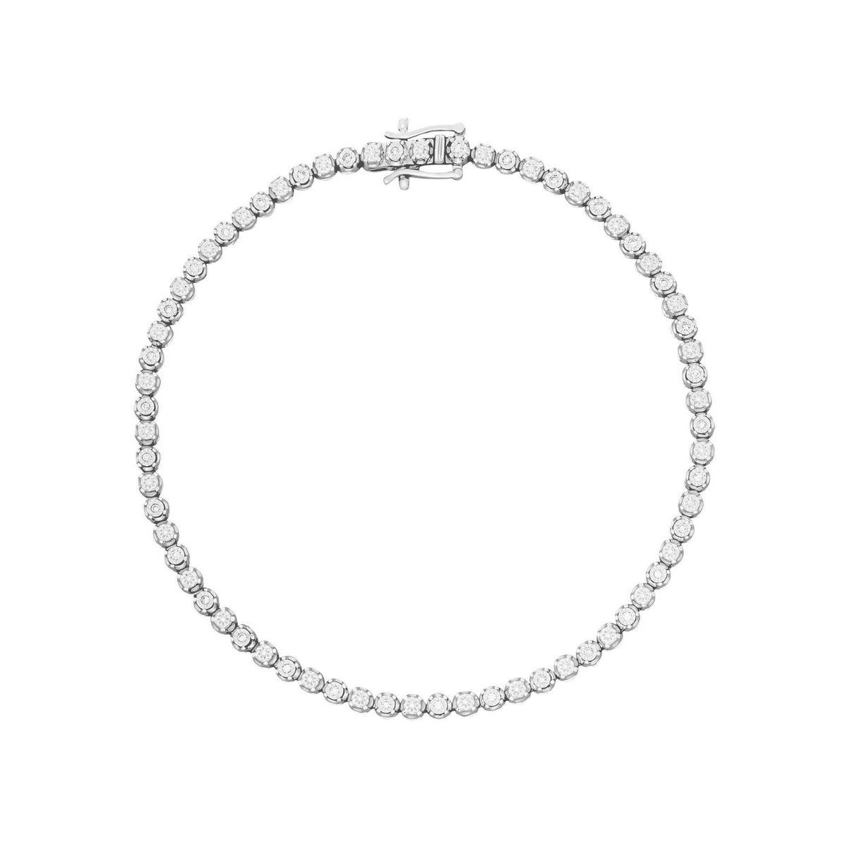 Tennis Set Tennis Diamond Bracelet In 9ct White Gold 375 Hallmarked British Made