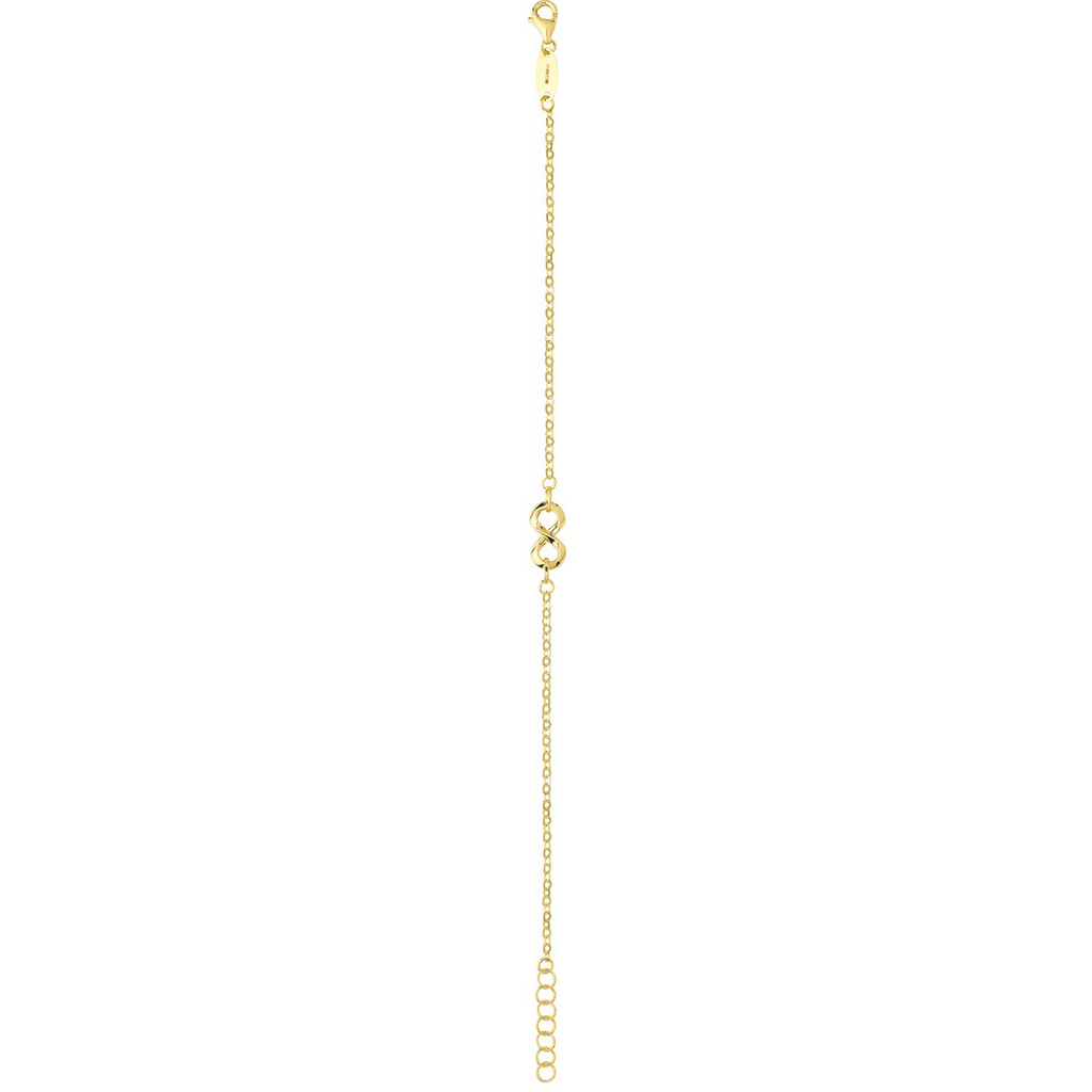 Ladies Infinity Adjustable Bracelet 9ct Yellow Gold 375 Hallmarked British Made