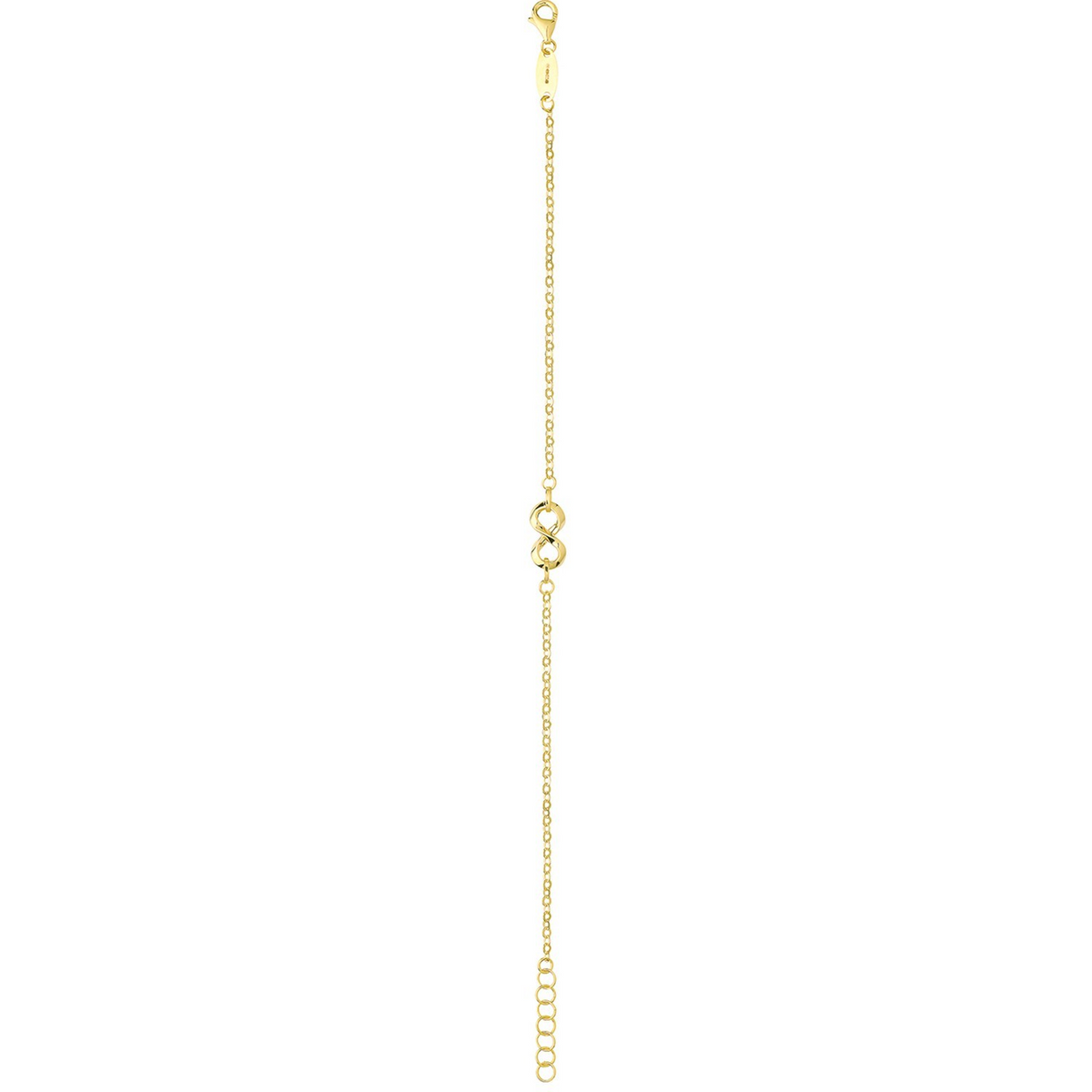Ladies Infinity Adjustable Bracelet 9ct Yellow Gold 375 Hallmarked British Made