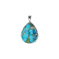 Turquoise Flush Teardrop Pendant Sterling Silver 925 Hallmark All Chain Lengths