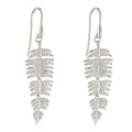 Palm Leaf Drop Earrings Sterling Silver 925 Hallmarked Brand New Boxed