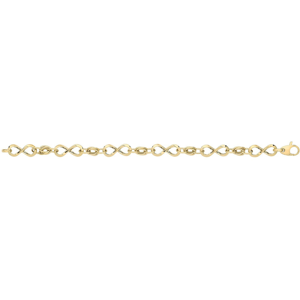Infinity Style Bracelet 9ct Yellow Gold 375 Hallmarked British Made Brand New