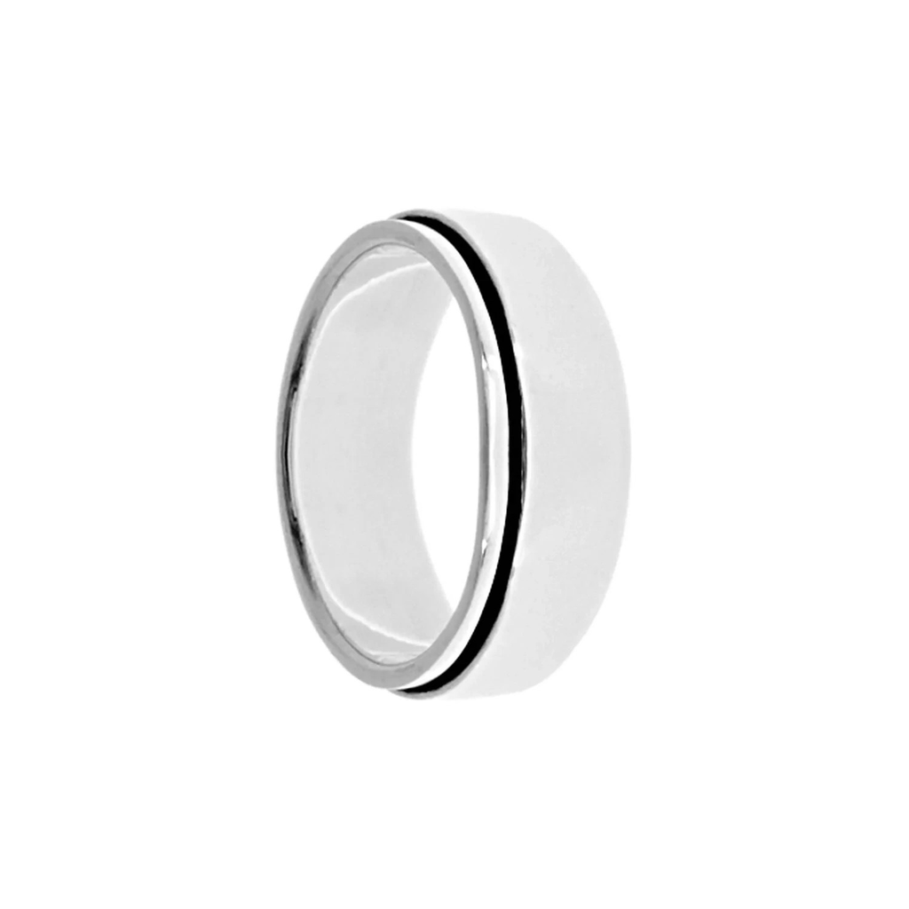 Mens Plain Sterling Silver Spinner Rotating Ring 925 Hallmarked Sizes W - Z