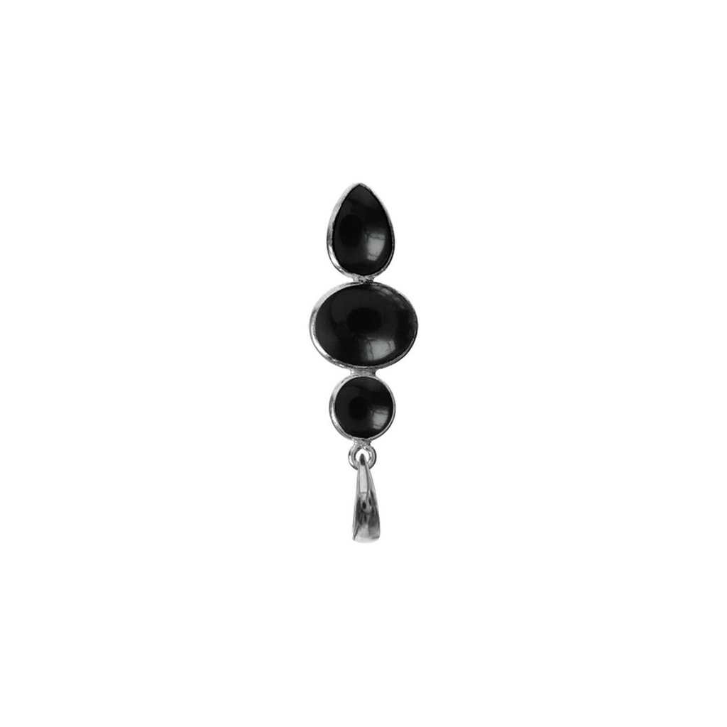 Mixed Shape Onyx Pendant Sterling Silver 925 Hallmark  All Chain Lengths