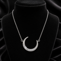 Pave Set Moon Necklace Sterling Silver 925 Hallmarked Brand New Boxed