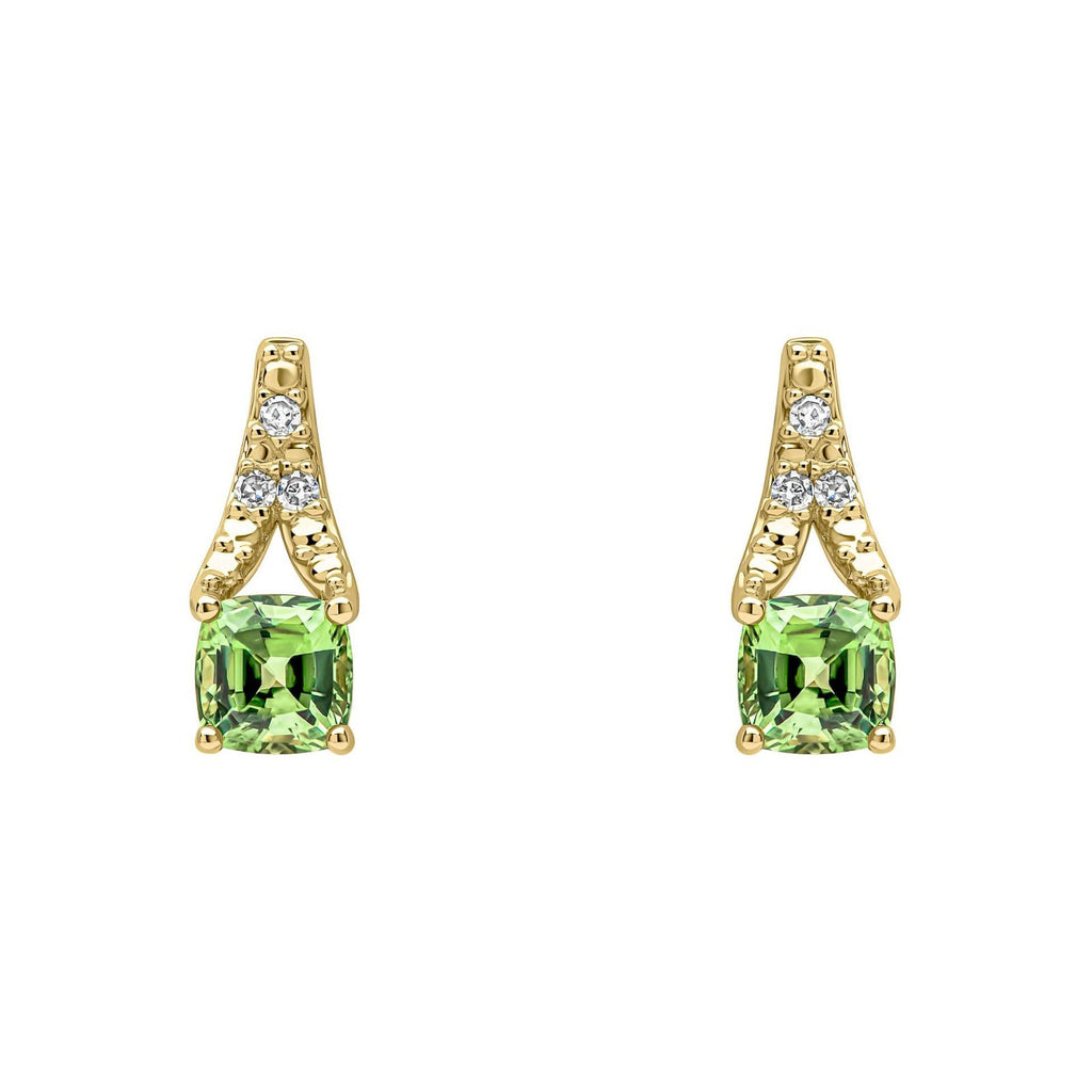 Rose Sapphire Diamond Drop Pendant & Earrings Set 9ct Yellow Gold 375 Hallmarked