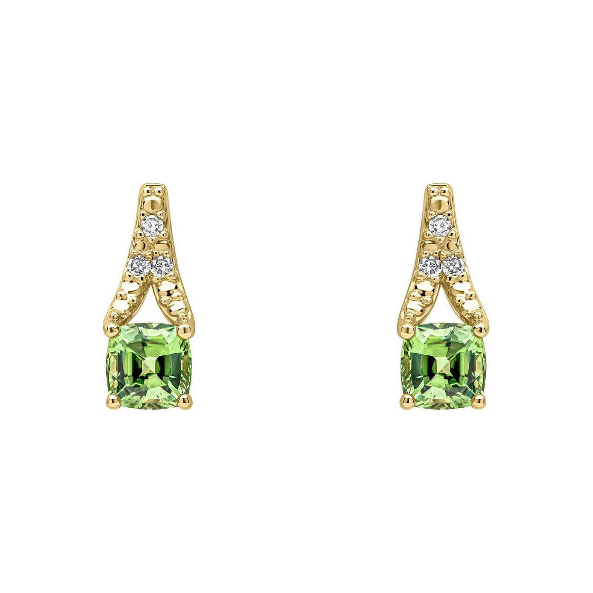 Rose Sapphire Diamond Drop Pendant & Earrings Set 9ct Yellow Gold 375 Hallmarked