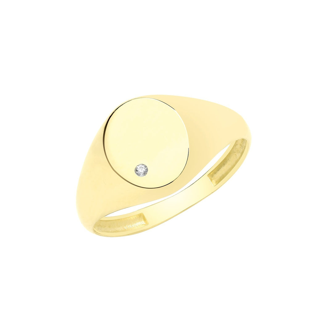 Flush Oval Signet Ring 9ct Yellow Gold 375 Hallmarked Sizes G - T British Made