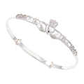 Sterling Silver Claddagh Bangle Expandable British Made Hallmarked Brand New 