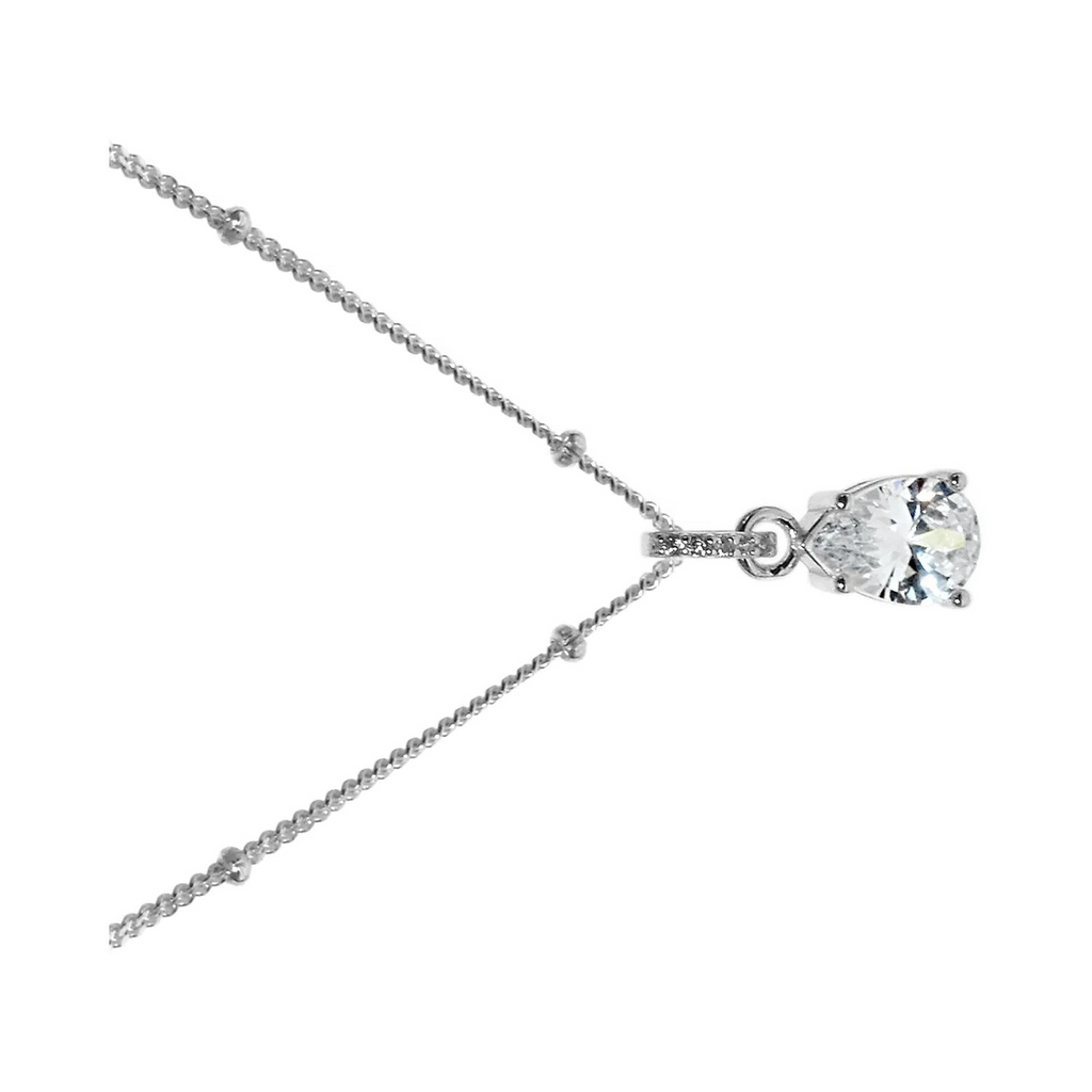 Statement Teardrop Necklace Solid Sterling Silver 925 Hallmarked British Made