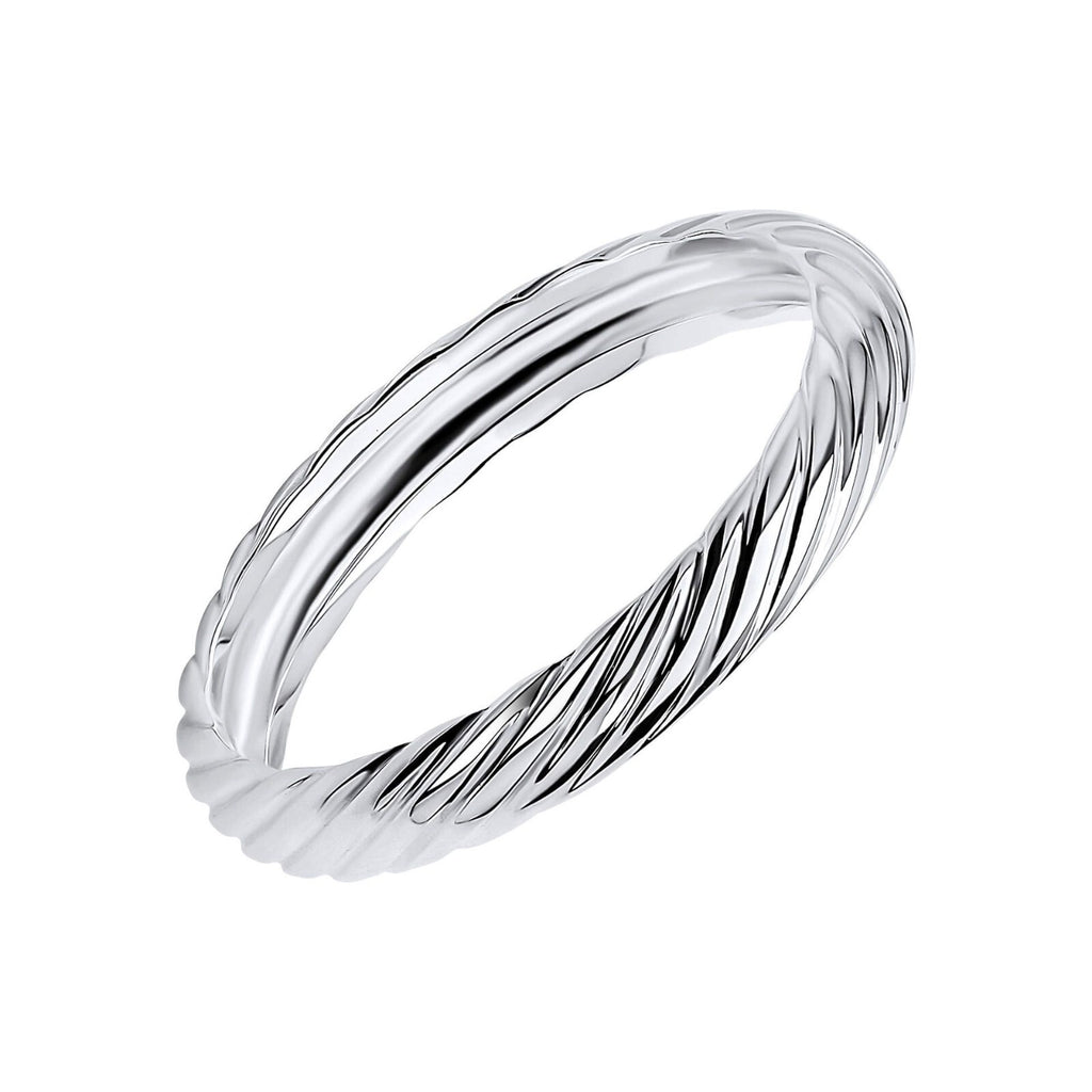 Ladies Twisted Rope Inspired Ring 925 Hallmarked British Made Sizes K - S