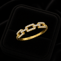 Chain Link Ring 9ct White Gold Hallmarked Sizes L - Q British Made