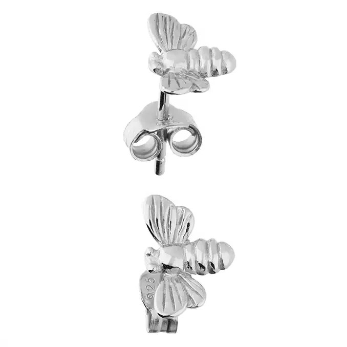 Bumble Bee Stud Earrings Sterling Silver 925 Hallmarked British Made Brand New