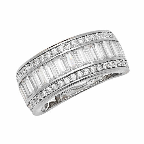 Sterling Silver Ring Anniversary Gemstone 925 Hallmarked Size M - S British Made