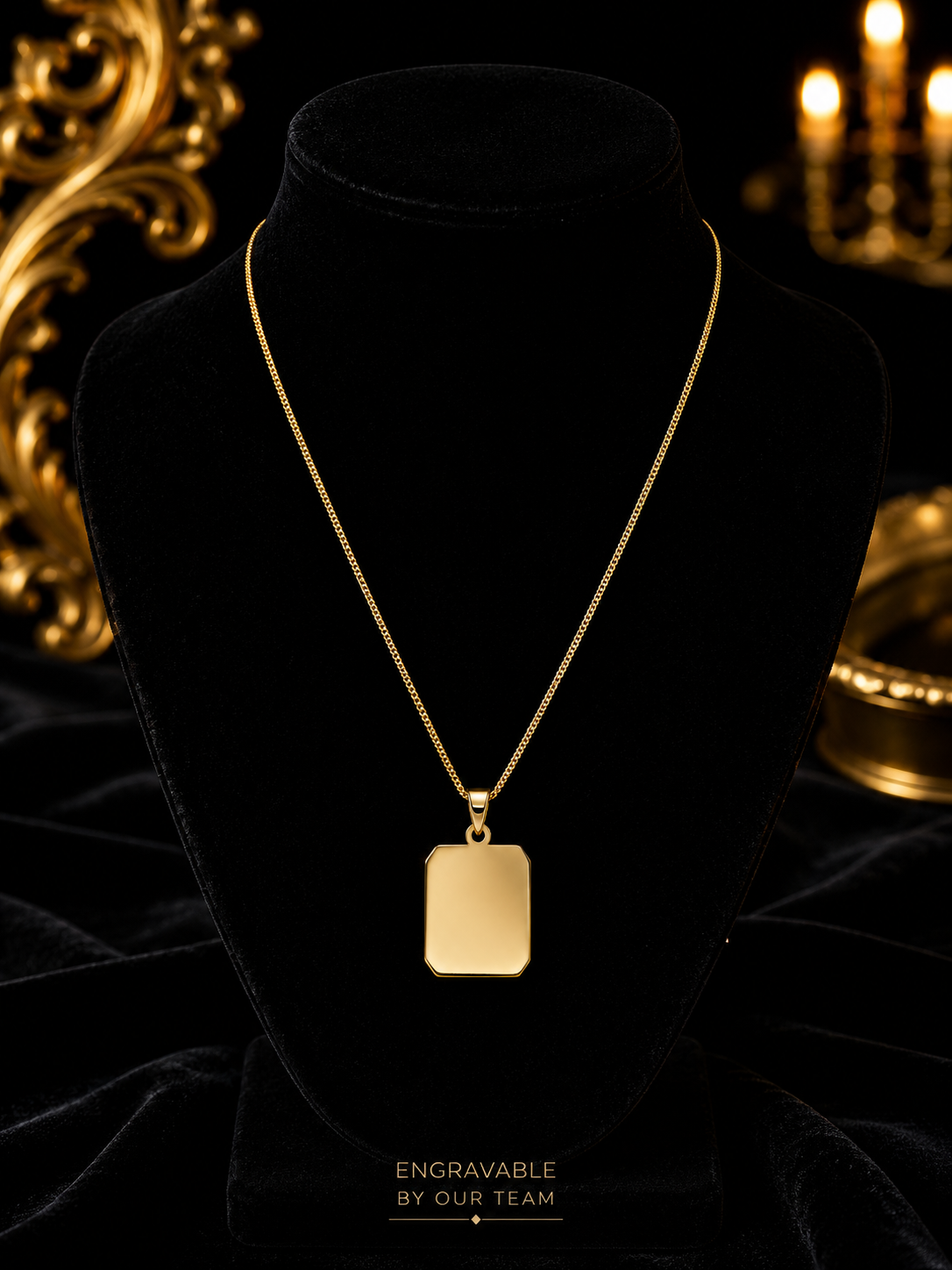 9ct Gold Dog Tag Pendant 375 Hallmarked (Free Engraving) British Made