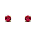 Natural Ruby July Stud Earrings 9ct Yellow Gold 375 Hallmarked British Made