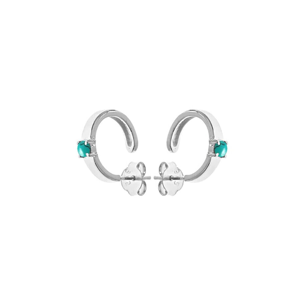 Turquoise Huggie Hoop Earrings Sterling Silver 925 Hallmarked Brand New Boxed