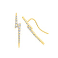 Lightining Bolt Stud Earrings 9ct Yellow Gold 375 Hallmarked Brand New Boxed