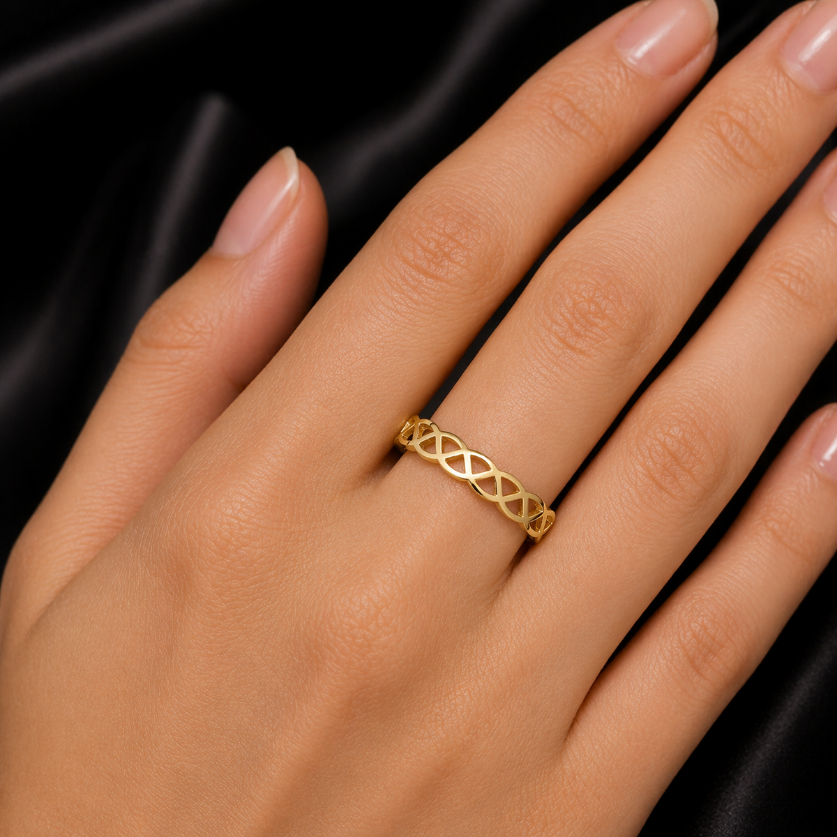 Celtic Band Ring 9ct Yellow Gold Hallmarked Sizes J - S British Made