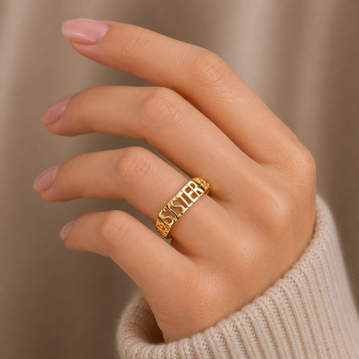 Sister Ring 9ct Yellow Gold Hallmarked Sizes L - S British Made