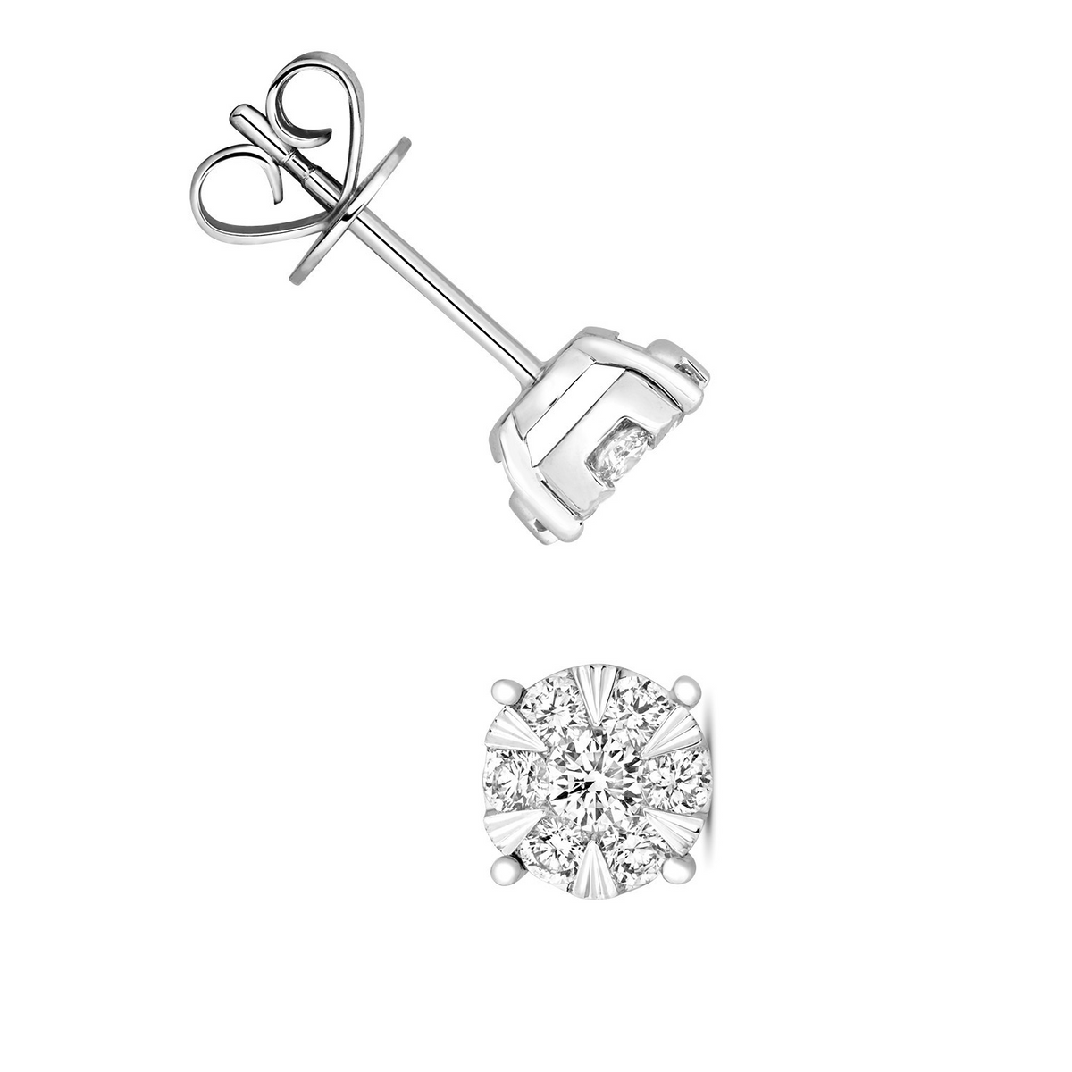 7 Natural Diamond Statement Earrings 18ct White Gold Hallmarked British Made