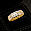 2 Row Band Ring 9ct Yellow Gold 375 Hallmarked Sizes J - S British Made