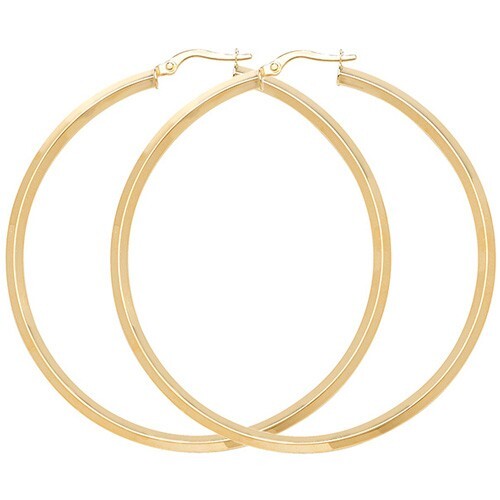 9ct Yellow Gold Chunky Hinged Hoop Earrings 375 Hallmarked 15mm - 60mm Diameter