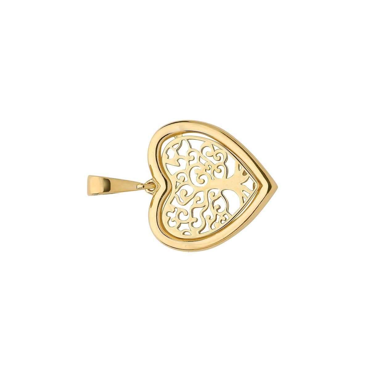 Heart Tree Of Life 9ct Yellow Gold Pendant 375 Hallmarked All Chain Lengths
