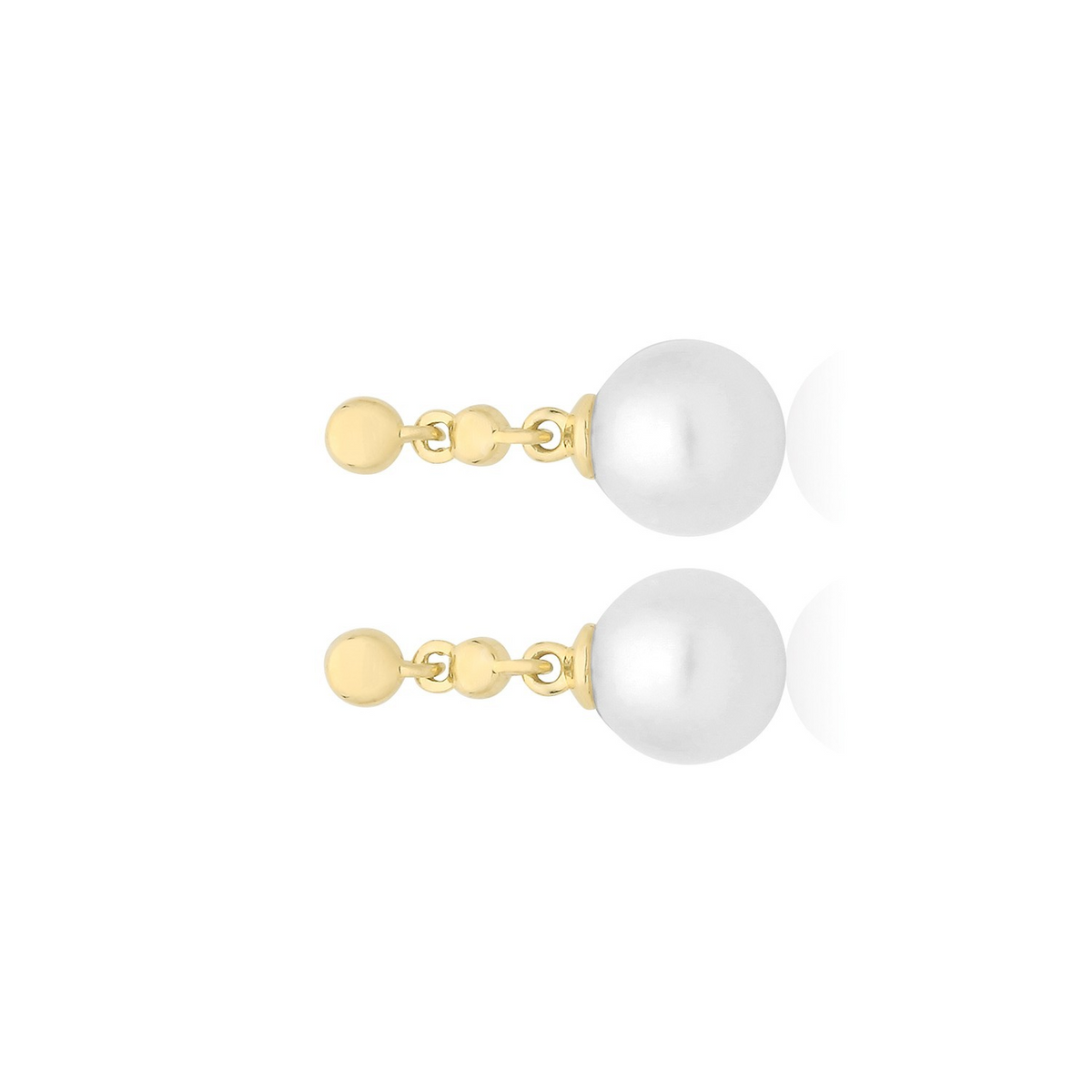 Natural Pearl Organic Drop Earrings 9ct Yellow Gold 375 Hallmarked Brand New